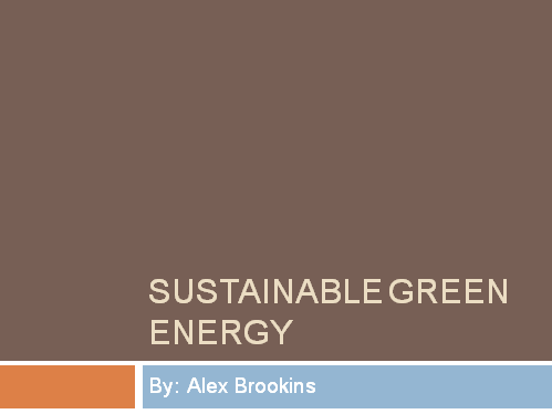 Sustainable Green Energy