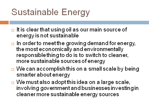 Sustainable Energy