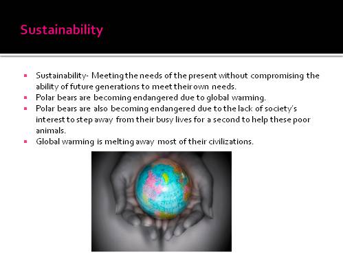 Sustainability