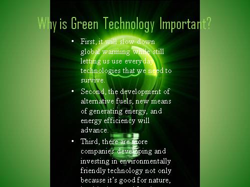 Green Technology Important